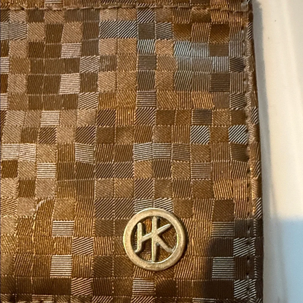 Hip Klip Brown Checkered Women's hands free mini purse/Bag with clips
